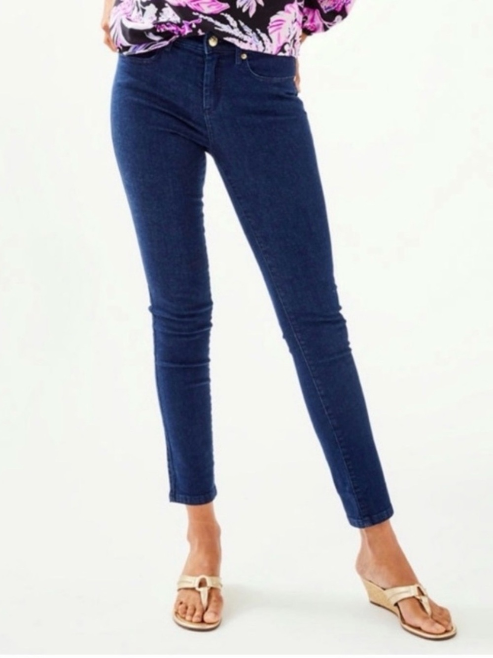 Lilly Pulitzer Dark Wash Eagan High Rise Skinny Denim Jeans.  Sz M-10